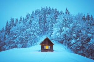Maison dans la neige et hebergement web : La maison de vos données